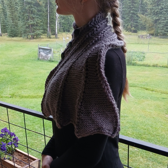 Dragon Wing Cowl Scarf - Stone - Picture 2 of 7